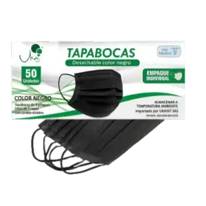 Tapabocas desechable adultos - Negro