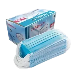 Tapabocas desechable adulto - Azul/Blanco